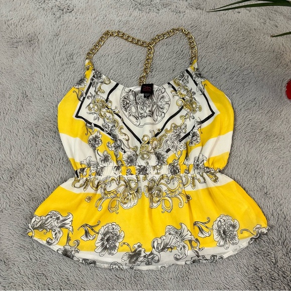 2B gold chains peplum top - Picture 3 of 11